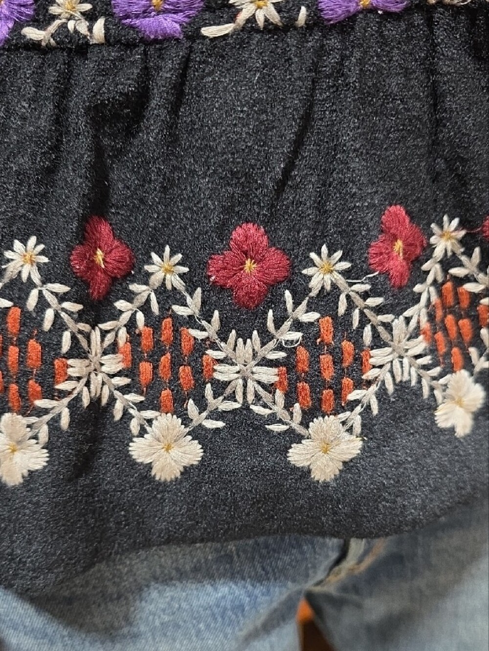 RARE! Hazel Black Embroidered Shawl Collar Blazer with Multicolor Accents - Picture 8 of 15